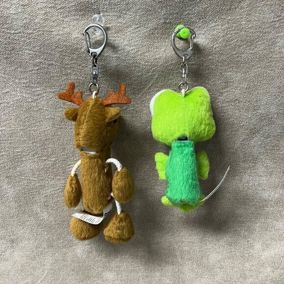 Plush Deer & Frog Pez Container Key Ring - Picture 3 of 4